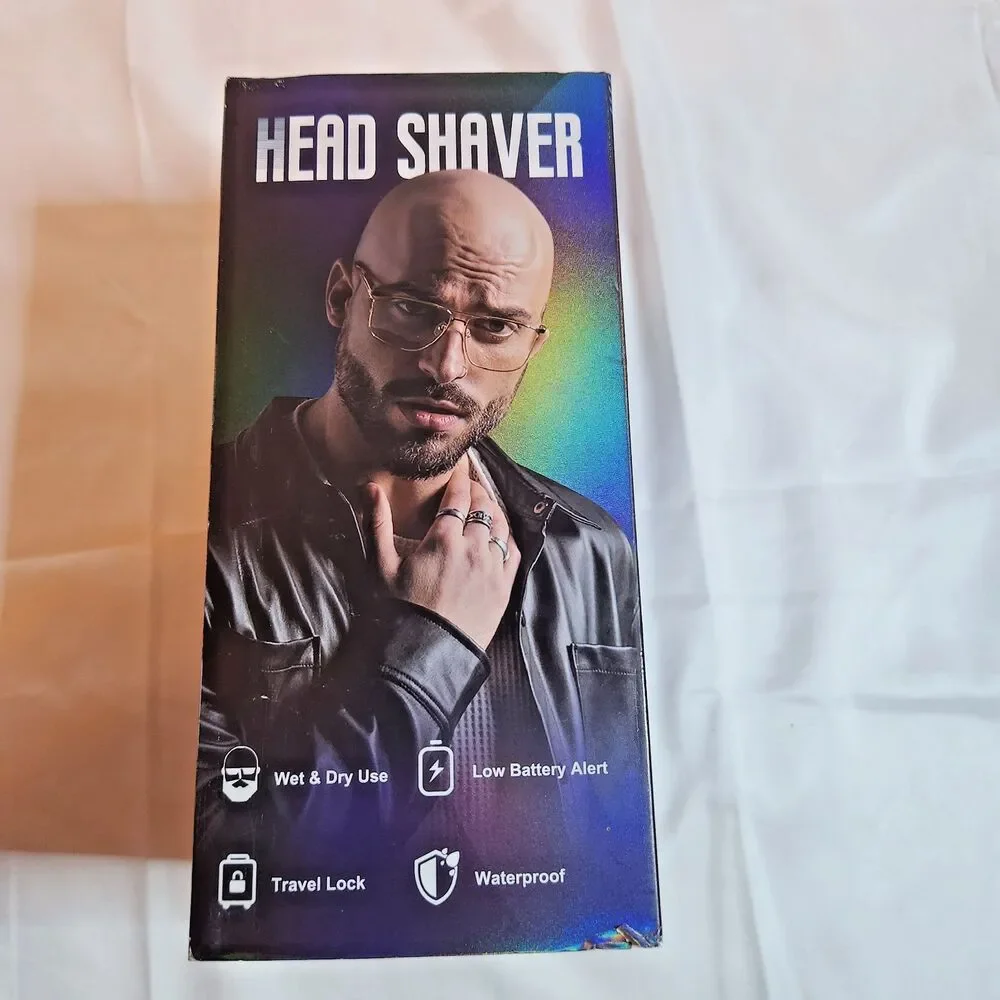 ZYIEA 8780 Electric Bald Head Shaver Wet Dry Waterproof Rechargeable Blue New